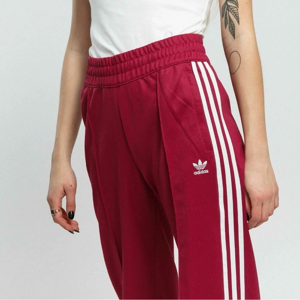 Adidas Maroon Contemporary BB Pants with White Accents